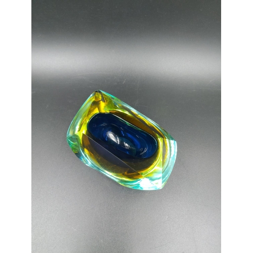 408 - A 1960s Murano art glass ashtray by Flavio Poli for Seguso - approx. 5.5cm high x 11cm wide