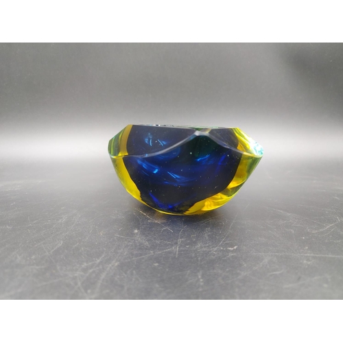 408 - A 1960s Murano art glass ashtray by Flavio Poli for Seguso - approx. 5.5cm high x 11cm wide