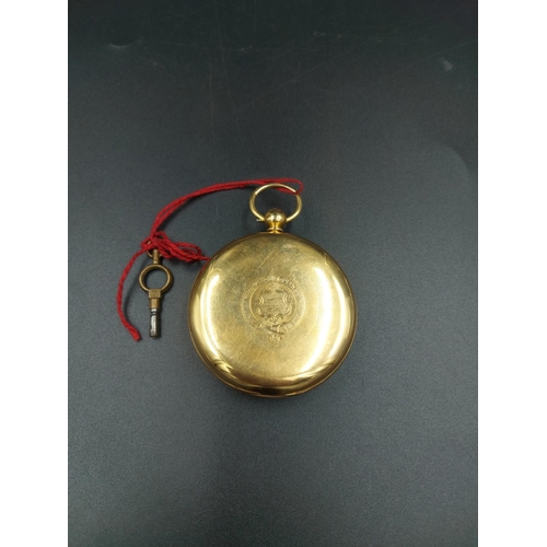 210 - A 19th century hallmarked Chester 18ct gold open face key wind pocket watch with white enamelled fac... 