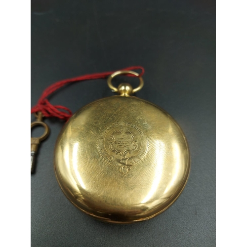 210 - A 19th century hallmarked Chester 18ct gold open face key wind pocket watch with white enamelled fac... 