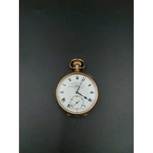 211 - A Thomas Russell & Son of Liverpool gold plated pocket watch - approx. 7cm high x 5cm diameter