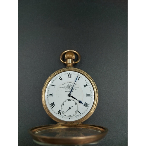 211 - A Thomas Russell & Son of Liverpool gold plated pocket watch - approx. 7cm high x 5cm diameter