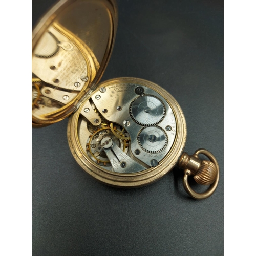 211 - A Thomas Russell & Son of Liverpool gold plated pocket watch - approx. 7cm high x 5cm diameter