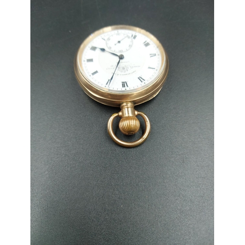 211 - A Thomas Russell & Son of Liverpool gold plated pocket watch - approx. 7cm high x 5cm diameter