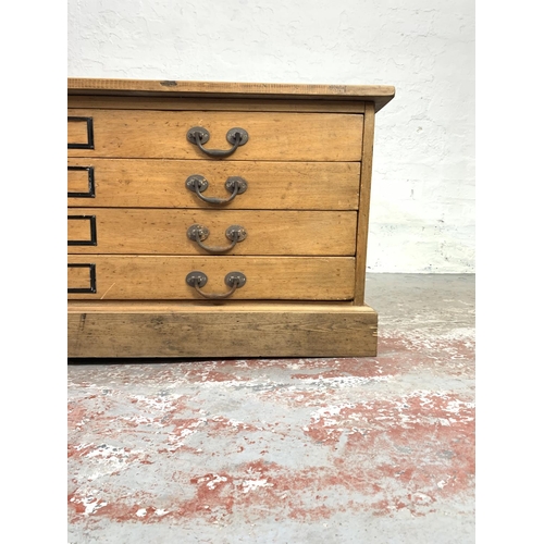 674 - A Victorian pine four drawer plan chest - approx. 52cm high x 122cm wide x 93cm deep