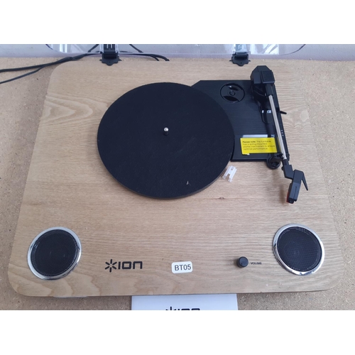 1003 - An Ion Audio Max LP three speed USB conversion turntable with built in 2.4w amplifier, speakers and ... 