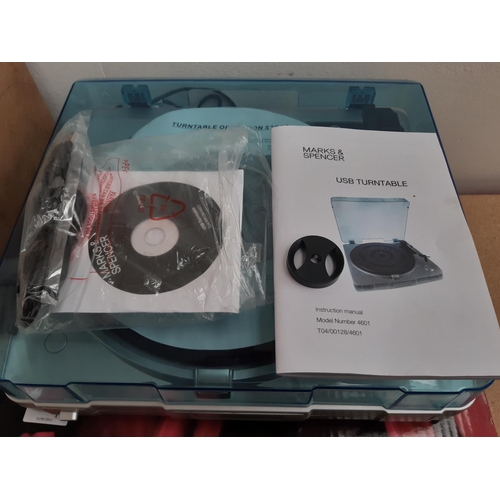 1025 - Two items, one boxed Marks & Spencer 4601 USB conversion turntable with instruction manual and softw... 