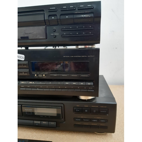 1027 - Three hi-fi separates CD players, one Kenwood DP-76, one Pioneer PD-Z560T twin and one Goodmans GCD6... 