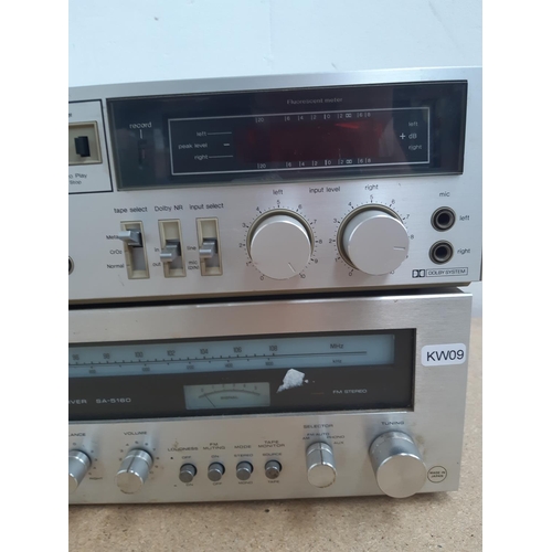 1028 - Two items of Technics hi-fi, one RS-M215 Dolby cassette deck and one SA-5160 two band tuner - both m... 