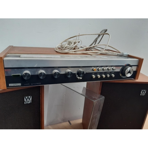 1029 - Three items of vintage hi-fi, one pair of Wharfedale Shelton XP2 speakers - made in England, one Gar... 