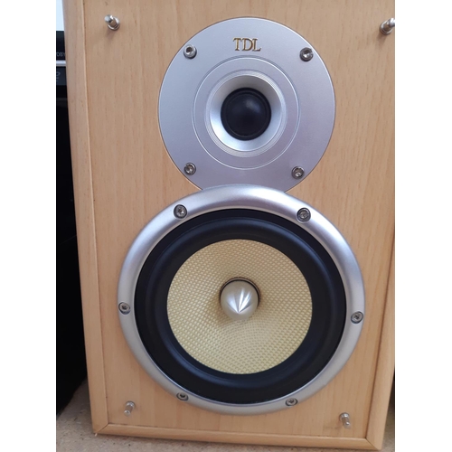 1039 - Four items, one pair of TDL Nucleus KV1 4-8Ω bookshelf hi-fi speakers, one Technics RS-X844 twin cas... 