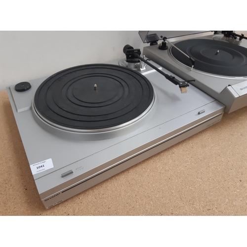 1041 - Two vintage Sharp turntables, one RP-23E two speed and one RP-30H two speed direct drive  - both mad... 