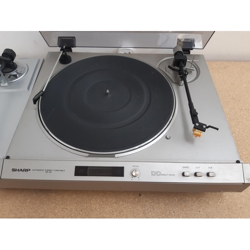 1041 - Two vintage Sharp turntables, one RP-23E two speed and one RP-30H two speed direct drive  - both mad... 