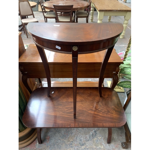 718 - Two Regency style mahogany tables, one console and one coffee