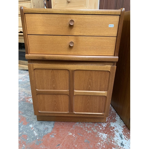 731 - Two items, one Nathan teak cabinet with two drawers and one door - approx. 75cm high x 51cm wide x 4... 