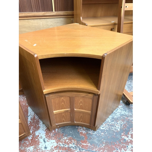 731 - Two items, one Nathan teak cabinet with two drawers and one door - approx. 75cm high x 51cm wide x 4... 