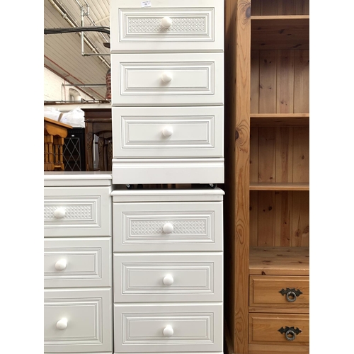 751 - A pair of Alstons Havana white bedside chests of three drawers - approx. 79cm high x 45cm wide x 40c... 