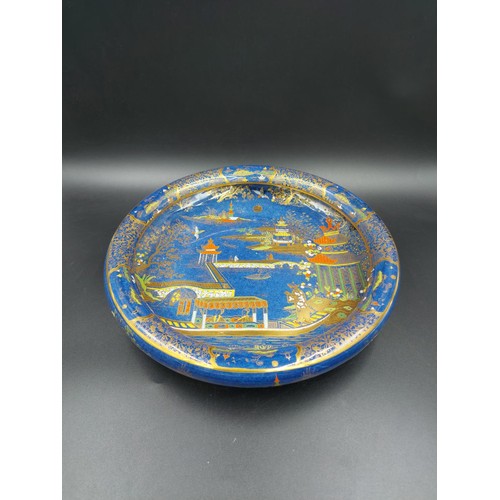 365 - A 1920s W & R Carlton Ware royal blue Mikado pattern float bowl decorated with oriental figures and ... 