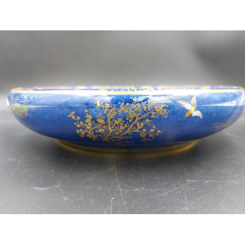 365 - A 1920s W & R Carlton Ware royal blue Mikado pattern float bowl decorated with oriental figures and ... 