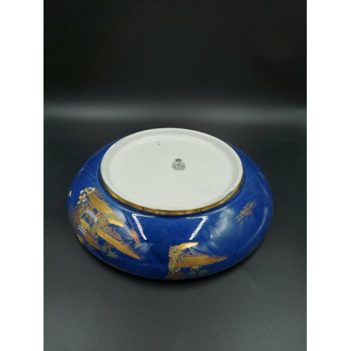 365 - A 1920s W & R Carlton Ware royal blue Mikado pattern float bowl decorated with oriental figures and ... 