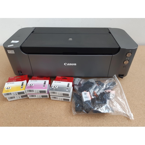 1062 - A Canon Pixma PRO-100S A3 plus wireless colour photo printer with ink cartridges to include two yell... 