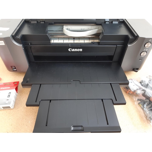 1062 - A Canon Pixma PRO-100S A3 plus wireless colour photo printer with ink cartridges to include two yell... 