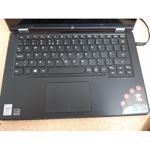 1068 - Three laptops, one Lenovo Yoga 2, one Hewlett Packard and one Dell Latitude D430