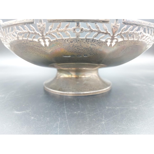 247 - A hallmarked Birmingham silver pedestal bowl by William Greenwood & Sons with pierced border, dated ... 