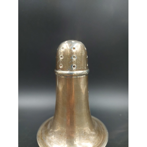 256 - A hallmarked silver 15cm sugar shaker - approx. gross weight 140 grams (has plastic interior so this... 