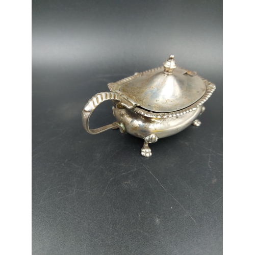 265A - A hallmarked Birmingham silver mustard pot, believed to be by Israel Sigmond Greenburg - approx. gro... 