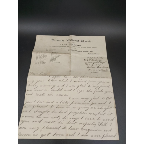 323 - A large collection of WWI letters, silk postcards and photographs all acquired from the same house c... 