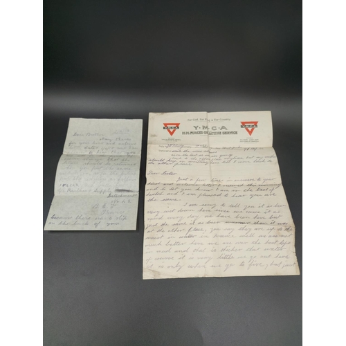 323 - A large collection of WWI letters, silk postcards and photographs all acquired from the same house c... 