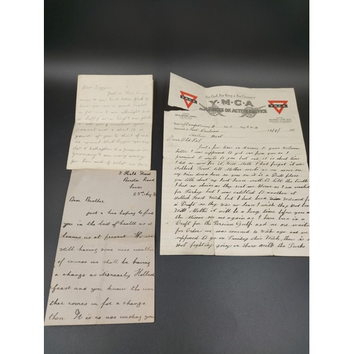 323 - A large collection of WWI letters, silk postcards and photographs all acquired from the same house c... 