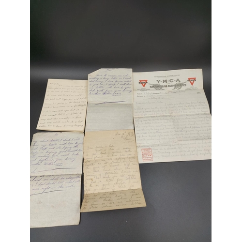 323 - A large collection of WWI letters, silk postcards and photographs all acquired from the same house c... 