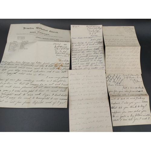 323 - A large collection of WWI letters, silk postcards and photographs all acquired from the same house c... 