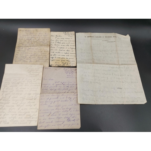 323 - A large collection of WWI letters, silk postcards and photographs all acquired from the same house c... 