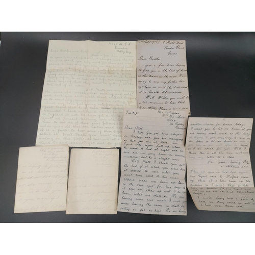 323 - A large collection of WWI letters, silk postcards and photographs all acquired from the same house c... 