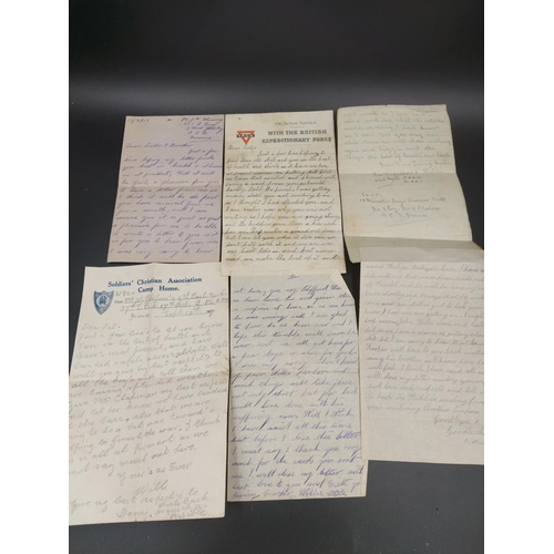 323 - A large collection of WWI letters, silk postcards and photographs all acquired from the same house c... 