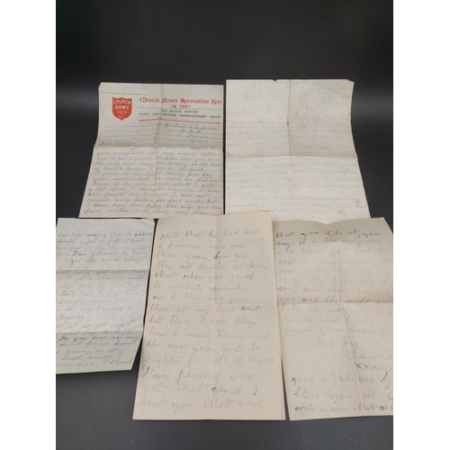 323 - A large collection of WWI letters, silk postcards and photographs all acquired from the same house c... 