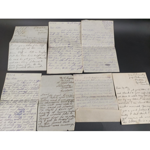 323 - A large collection of WWI letters, silk postcards and photographs all acquired from the same house c... 