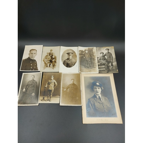 323 - A large collection of WWI letters, silk postcards and photographs all acquired from the same house c... 