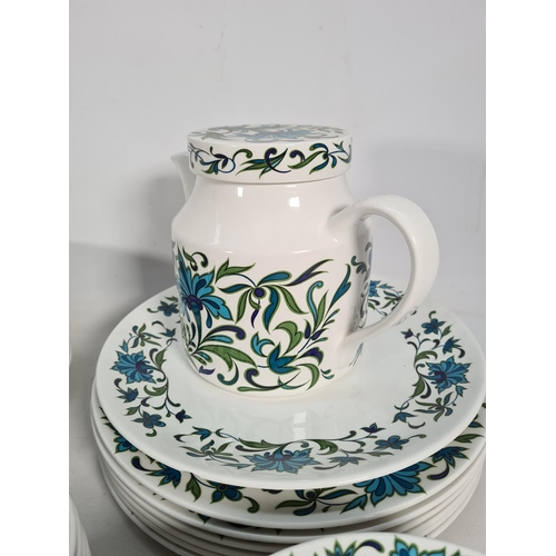 413 - A fifty one piece Midwinter 'Spanish Garden' dinner set comprising six coffee cups, two tureens, one... 