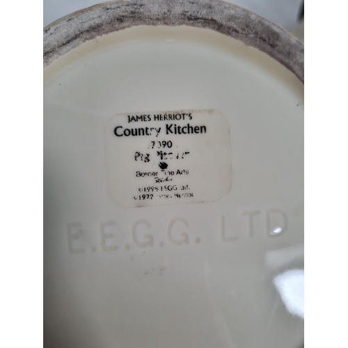 414 - Three pieces of Border Fine Arts James Herriot's Country Kitchen china to include cheese dish, pig p... 