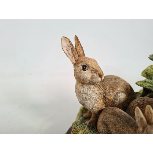 416 - Two Border Fine Arts figurines, one B0223 'Rabbit Family' and one A0004 'The Runner'