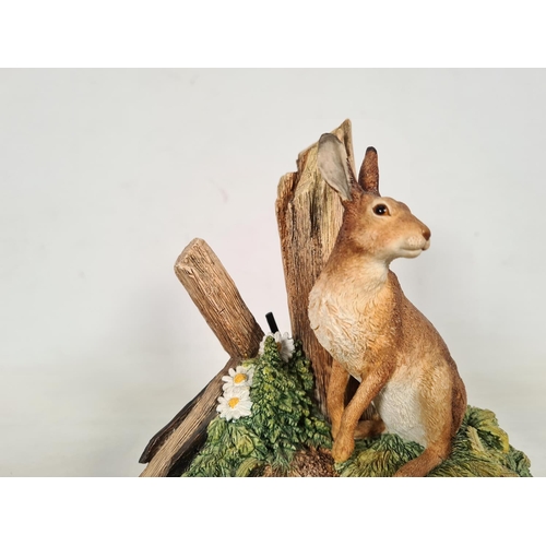 416 - Two Border Fine Arts figurines, one B0223 'Rabbit Family' and one A0004 'The Runner'