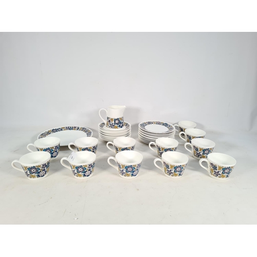 423 - A thirty seven piece Royal Tuscan Nocturne fine bone china tea set comprising twelve teacups, twelve... 