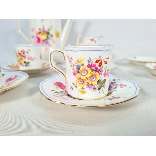 424 - Twenty three pieces of Royal Crown Derby 'Derby Posies' china comprising four coffee cups, four sauc... 