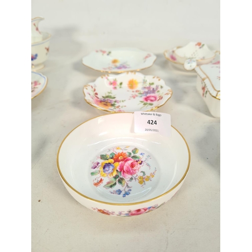 424 - Twenty three pieces of Royal Crown Derby 'Derby Posies' china comprising four coffee cups, four sauc... 