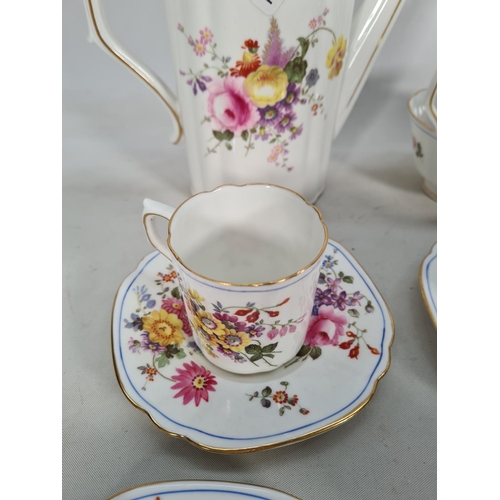 424 - Twenty three pieces of Royal Crown Derby 'Derby Posies' china comprising four coffee cups, four sauc... 