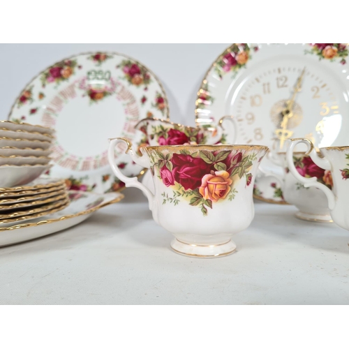 427 - Twenty one pieces of Royal Albert 'Old Country Roses' china comprising five teacups, six saucers, si... 